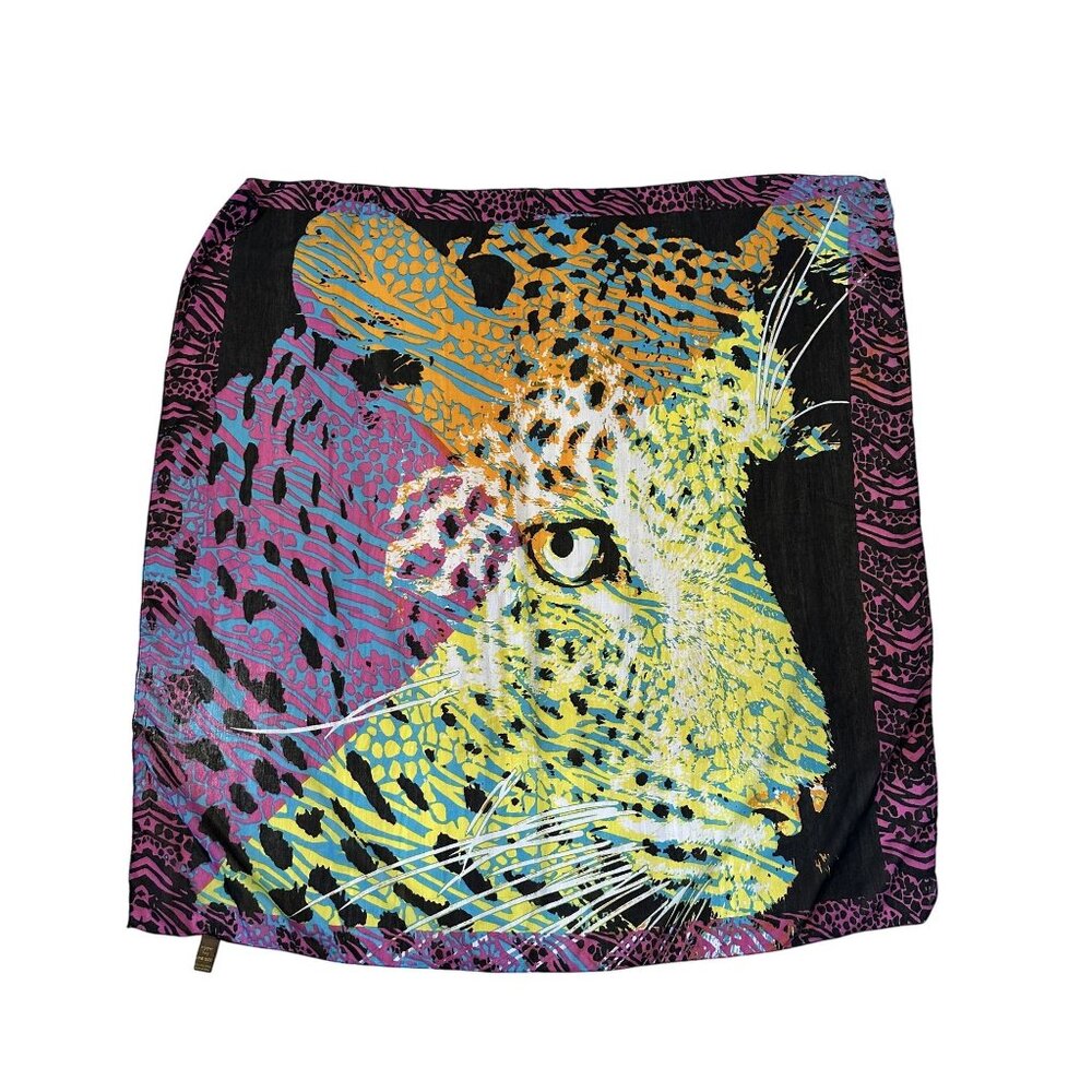 Colorful Leopard Print Womens Scarf Wrap By Copper Key One Size Animal Print